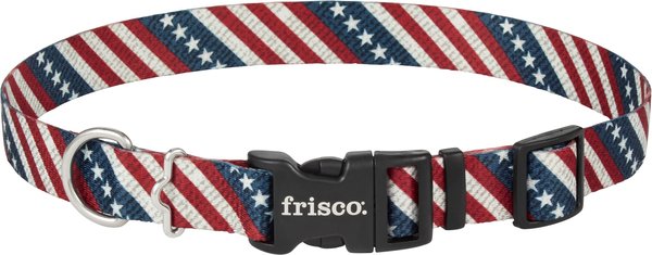 Frisco American Flag Polyester Dog Collar, Large: 18 to 26-in neck, 1-in wide slide 1 of 6