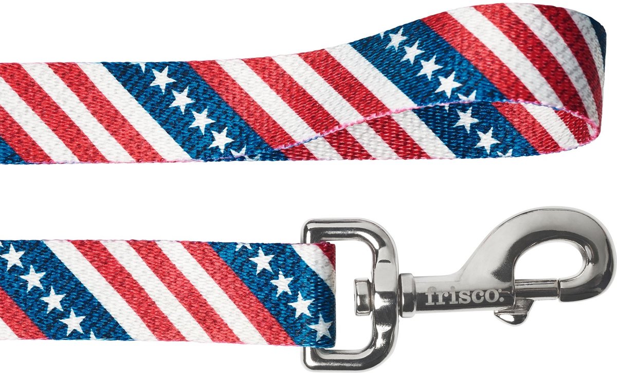 FRISCO American Flag Polyester Dog Leash, Large 6ft long, 1in wide