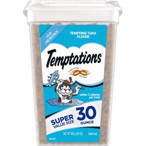 Temptations Classic Tempting Tuna Flavor Soft & Crunchy Cat Treats, 30-oz tub