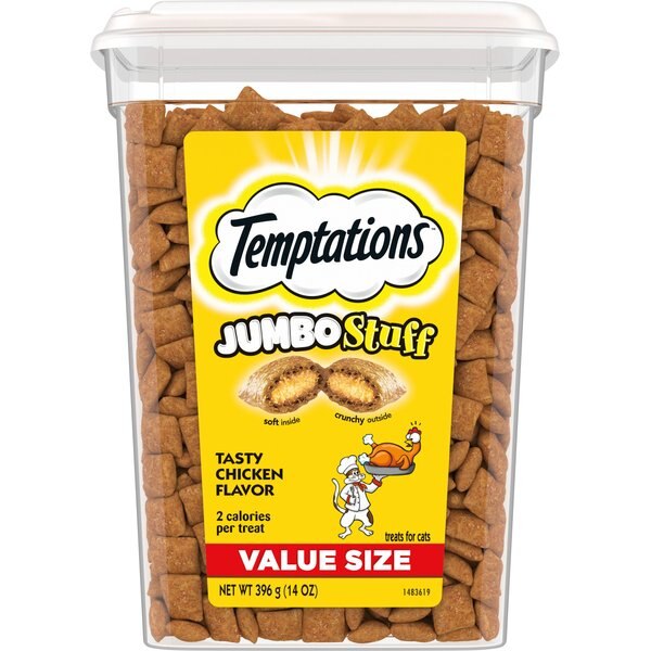 TEMPTATIONS Classic Tasty Chicken Flavor Soft & Crunchy Cat Treats, 16