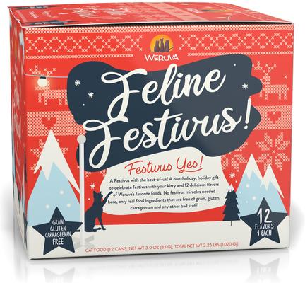 Show full view: Weruva Feline Festivus Variety Pack Canned Cat Food, 3-oz can, case of 12 slide 4 of 8