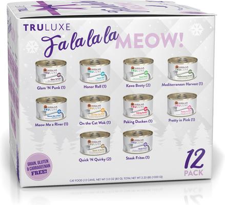 Show full view: Weruva TruLuxe Fa La La La Meow Variety Pack Canned Cat Food, 3-oz can, case of 12 slide 6 of 6