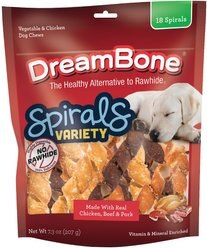 DreamBone Spirals Variety Pack Chews Dog Treats, 18 count