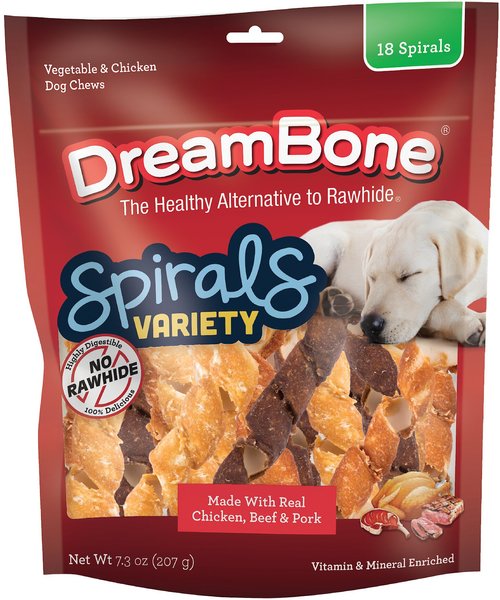 DreamBone Spirals Variety Pack Chews Dog Treats, 18 count slide 1 of 8