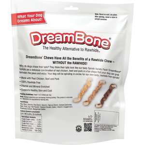 DreamBone Spirals Variety Pack Chews Dog Treats, 18 count
