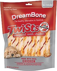 DreamBone Twists Chicken Chews Dog Treats, 30 count