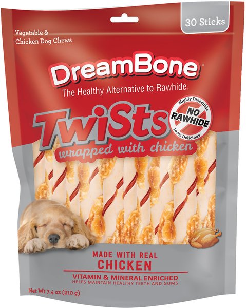 DreamBone Twists Chicken Chews Dog Treats, 30 count slide 1 of 8