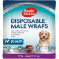 Simple Solution Disposable Male Dog Wrap, Toy: 9 to 14-in waist, 30 count