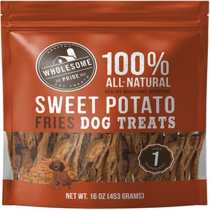 Wholesome Pride Pet Treats Sweet Potato Fries All-Natural Single Ingredient Dog Treats, 16-oz bag