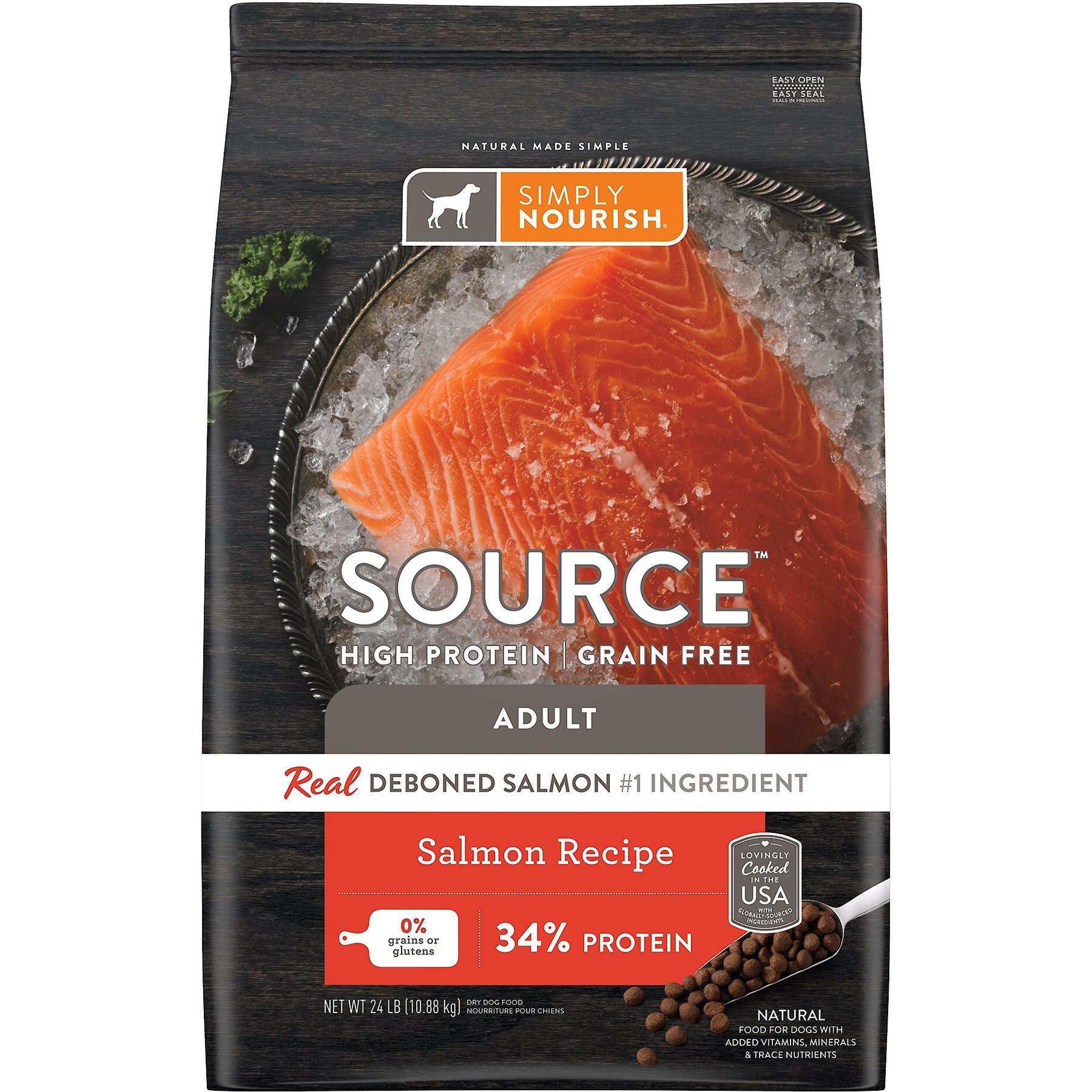 SIMPLY NOURISH Source Salmon Recipe High Protein Grain Free Adult