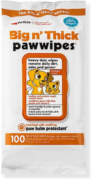 Petkin Big N' Thick Paw Wipes Dog & Cat Wipes, 100 count slide 1 of 1