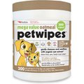 Petkin Big N' Thick Oatmeal Petwipes Dog & Cat Wipes, 200 count