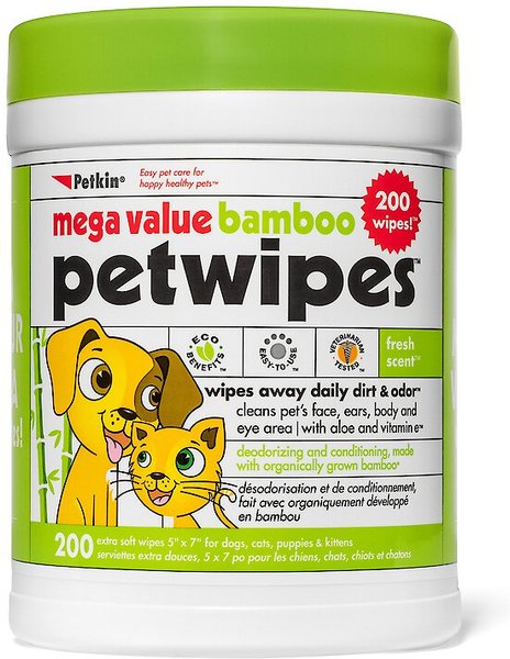 Petkin Bamboo Petwipes Dog & Cat Wipes, 200 count slide 1 of 1