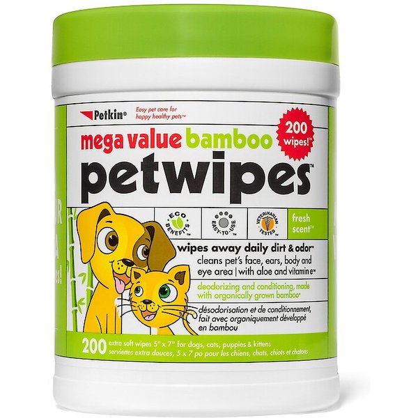 PETKIN Petwipes Dog & Cat Wipes, 200 count - Chewy.com