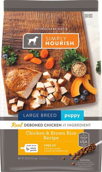 SIMPLY NOURISH Chicken Brown Rice Recipe Large Breed Puppy Dry