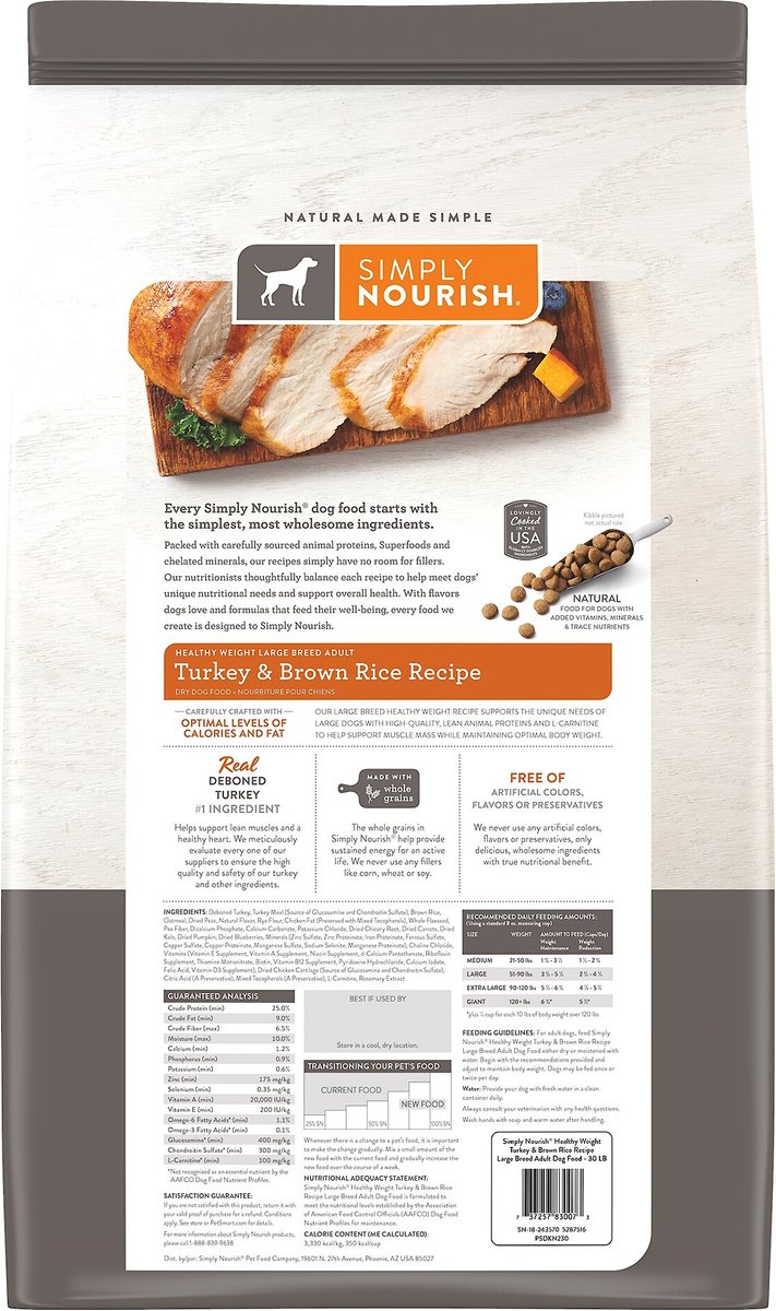 Simply nourish dog deals food healthy weight