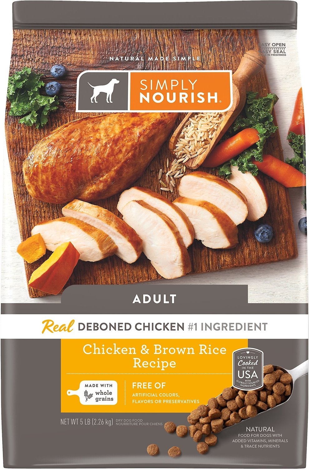 simply nourish chicken and rice dog food