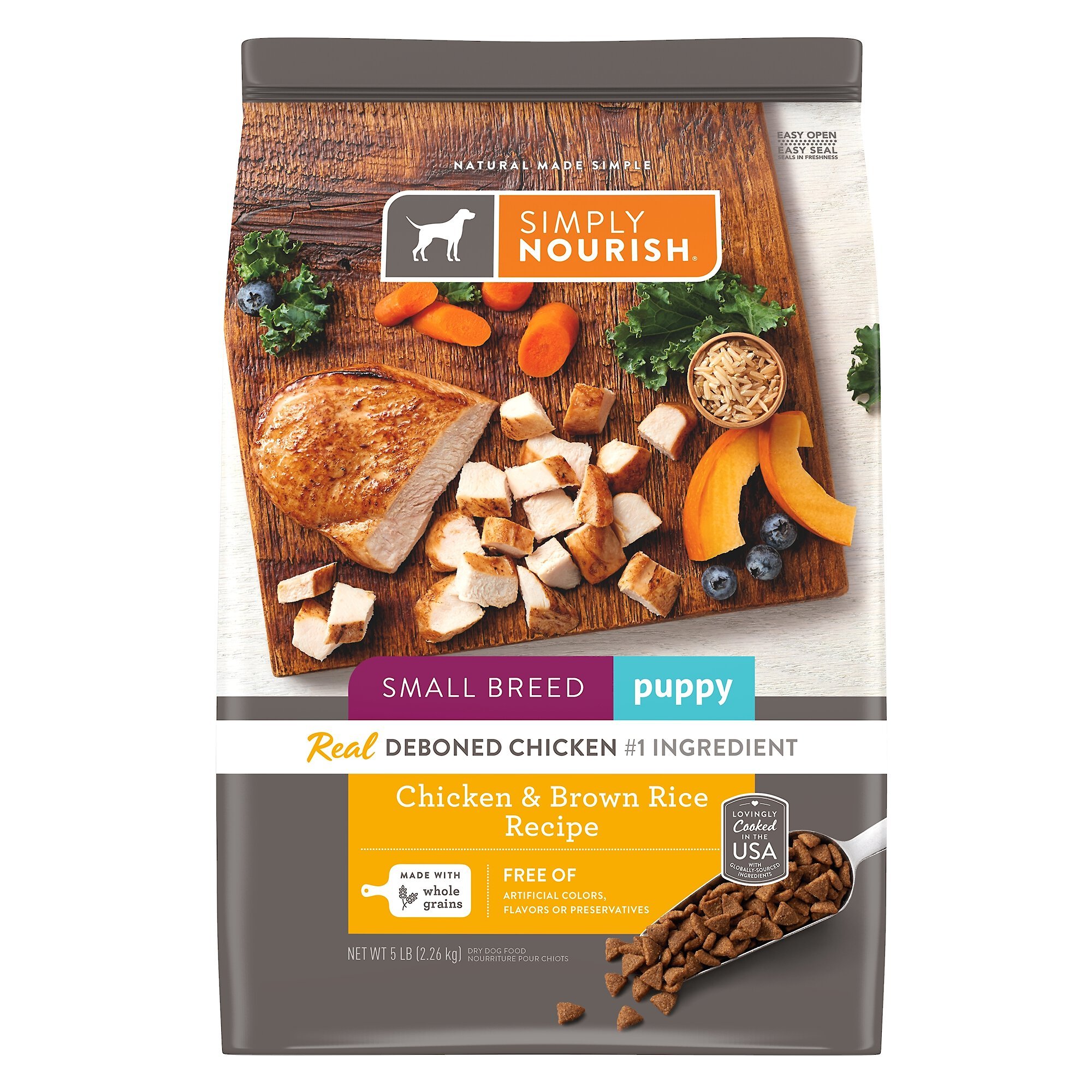 SIMPLY NOURISH Chicken Brown Rice Recipe Small Breed Puppy Dry