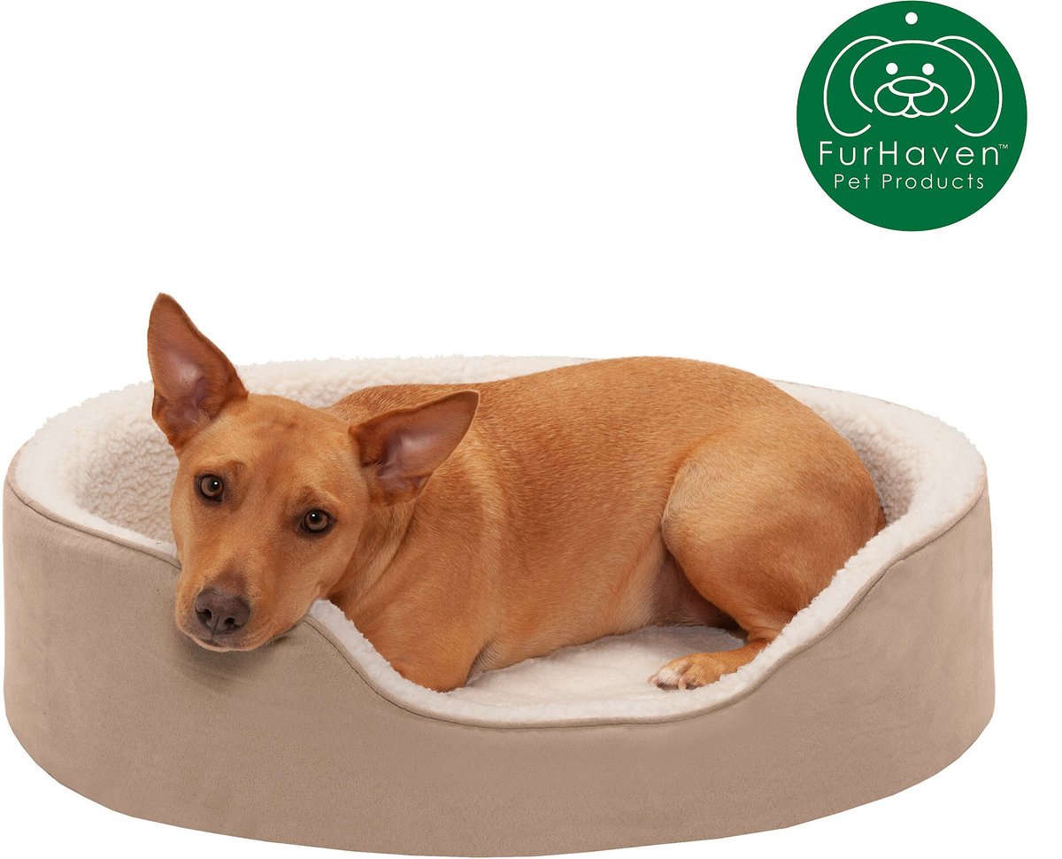 FRISCO Farmhouse Rectangular Bolster Dog Bed, Large