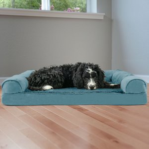 FurHaven Plush & Suede Memory Top Bolster Dog Bed w/Removable Cover, Deep Pool, Large