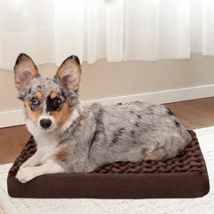 FurHaven Ultra Plush Deluxe Cooling Gel Pillow Dog Bed with Removable Cover, Chocolate, Small