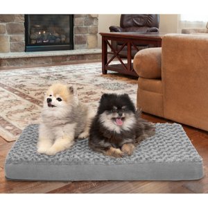 FurHaven Ultra Plush Deluxe Cooling Gel Pillow Dog Bed w/Removable Cover, Gray, Medium
