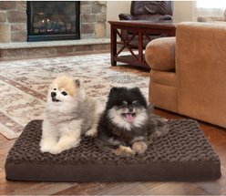 FurHaven Ultra Plush Deluxe Cooling Gel Pillow Dog Bed with Removable Cover, Chocolate, Medium slide 1 of 9