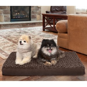 FurHaven Ultra Plush Deluxe Cooling Gel Pillow Dog Bed w/Removable Cover, Chocolate, Medium
