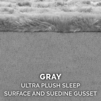 Show full view: FurHaven Ultra Plush Deluxe Cooling Gel Pillow Dog Bed with Removable Cover, Gray, Large slide 9 of 10