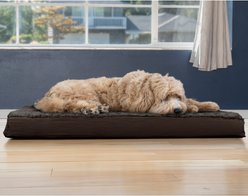 FurHaven Ultra Plush Deluxe Cooling Gel Pillow Dog Bed with Removable Cover, Chocolate, Large