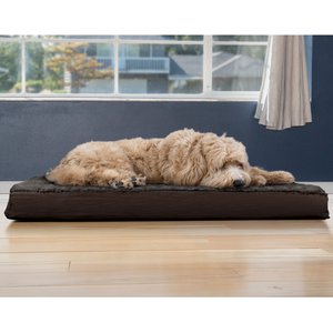 FurHaven Ultra Plush Deluxe Cooling Gel Pillow Dog Bed w/Removable Cover, Chocolate, Large