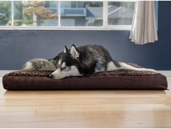 FurHaven Ultra Plush Deluxe Cooling Gel Pillow Dog Bed with Removable Cover, Chocolate, Jumbo
