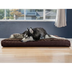 FurHaven Ultra Plush Deluxe Cooling Gel Pillow Dog Bed w/Removable Cover, Chocolate, Jumbo