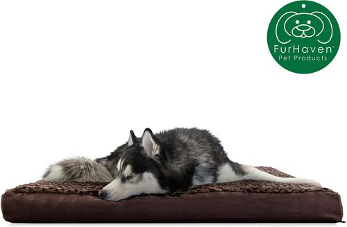 Show full view: FurHaven Ultra Plush Deluxe Cooling Gel Pillow Dog Bed with Removable Cover, Chocolate, Jumbo slide 5 of 11