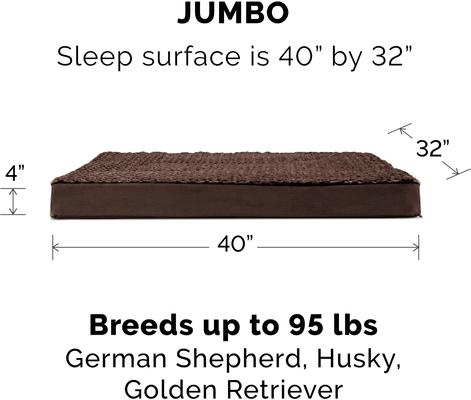 Show full view: FurHaven Ultra Plush Deluxe Cooling Gel Pillow Dog Bed with Removable Cover, Chocolate, Jumbo slide 6 of 11