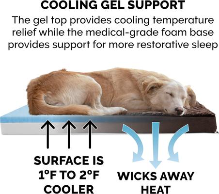 Show full view: FurHaven Ultra Plush Deluxe Cooling Gel Pillow Dog Bed with Removable Cover, Chocolate, Jumbo slide 8 of 11