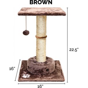 Tiger Tough Scratching Post 22.5-in Faux Fur Cat Tree, Brown