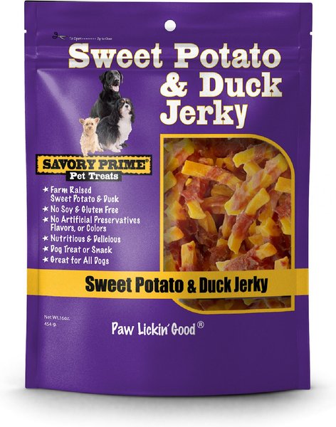 Savory Prime Duck & Sweet Potato Jerky Dog Treats, 1-lb bag slide 1 of 2