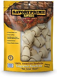Savory Prime Rawhide Small Bone 4-5" Dog Chew, 10 count