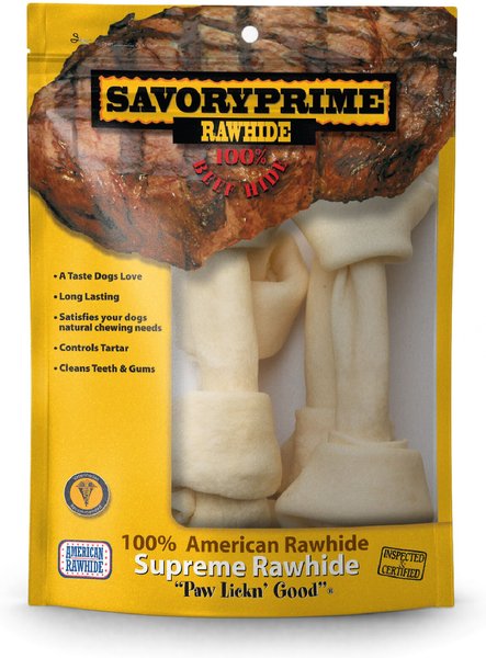 Savory Prime Rawhide Large Bone 8-9" Dog Chew, 4 count slide 1 of 3