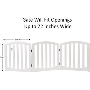 Arf Pets Free-Standing Wood Dog & Cat Gate, White