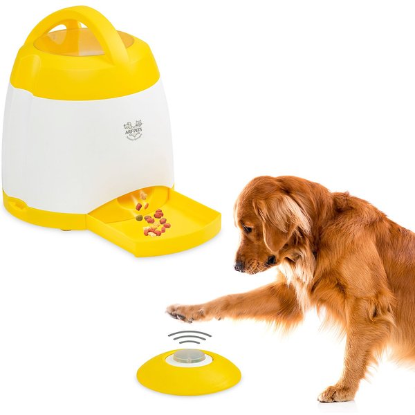  PETGEEK Automatic Dog Treat Dispenser, Dog Puzzle Memory  Training Activity Toy- IQ Training Automatic Dog Cat Feeder Toy, Remote Dog  Button Treat Dispenser for Dogs : Pet Supplies