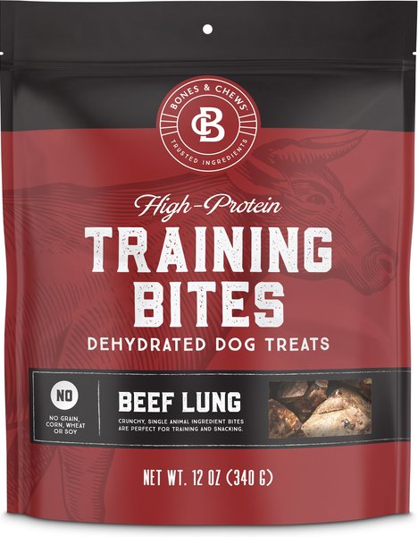 Bones & Chews All-Natural Beef Lung Dehydrated Dog Treats, 12-oz bag slide 1 of 9