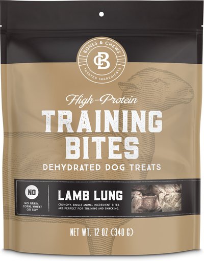 Bones & Chews All-Natural Lamb Lung Dehydrated Dog Treats, 12-oz bag