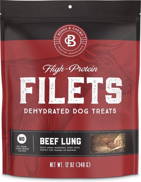 Bones & Chews All-Natural Beef Lung Filets Dehydrated Dog Treats, 12-oz bag slide 1 of 8