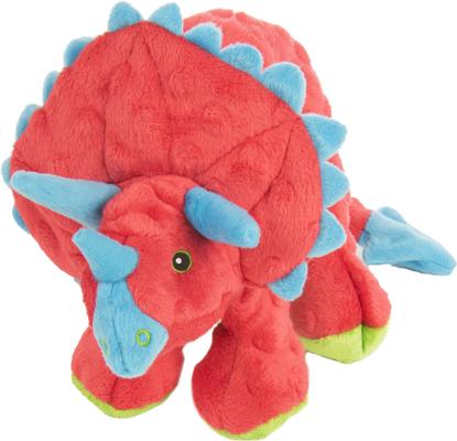 GODOG Red Dinos Frills Chew Guard Squeaky Plush Dog Toy, Large - Chewy.com