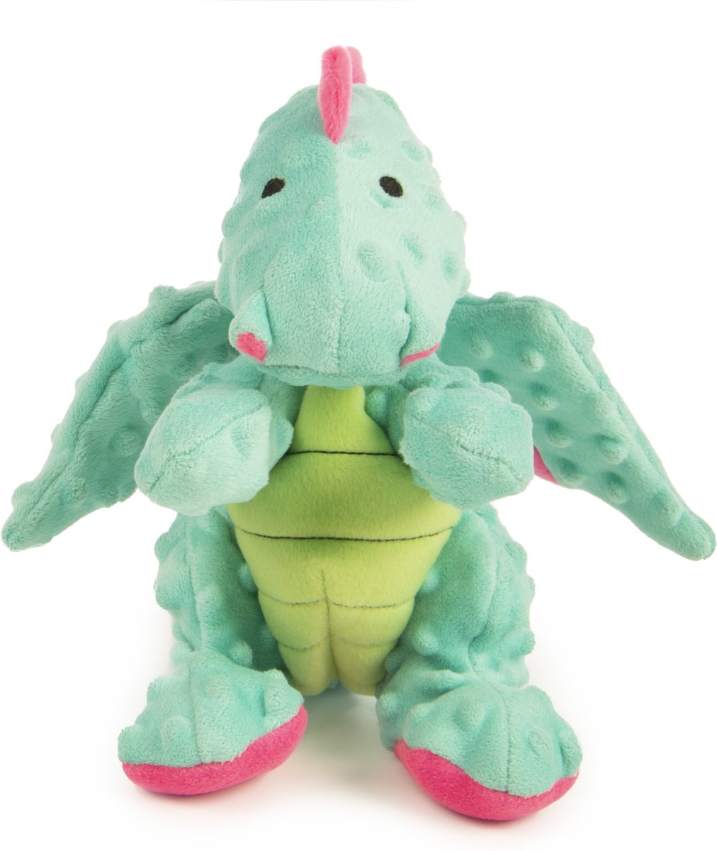 GODOG Dragons Chew Guard Squeaky Plush Dog Toy, Seaform, Large - Chewy.com