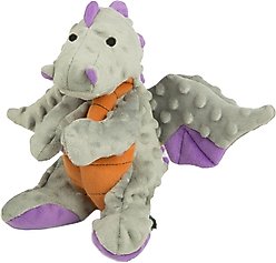 GoDog Dragons Chew Guard Squeaky Plush Dog Toy, Gray, Large