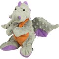 goDog Dragons Chew Guard Squeaky Plush Dog Toy, Gray, Large