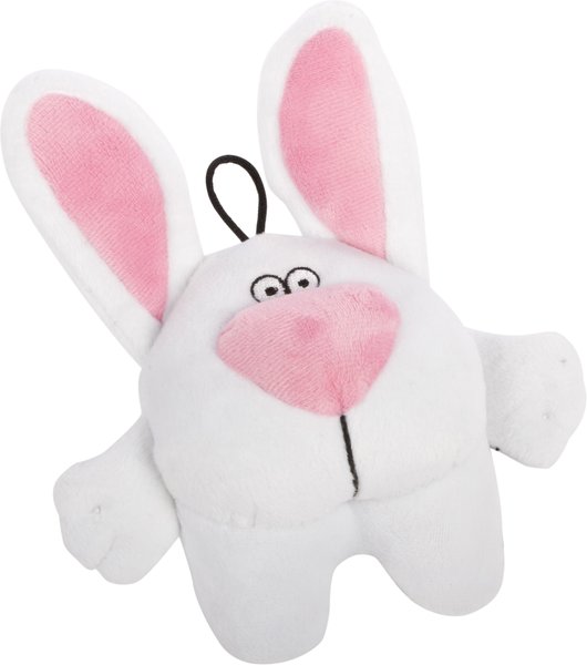 GoDog Big Nose Bunny Chew Guard Squeaky Plush Dog Toy, Small slide 1 of 3